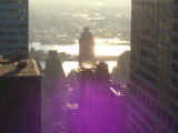 Sunlight reflected off the East River caused this strange purple cloud.